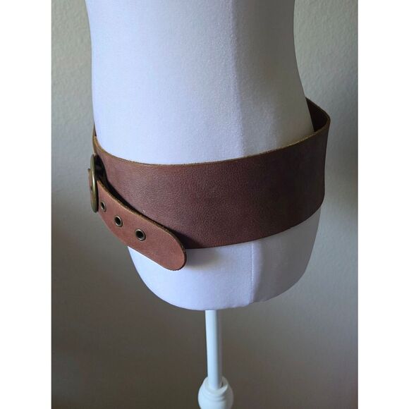 Vintage Y2K Gap Jeans Brown Genuine Leather Made In The USA Belt